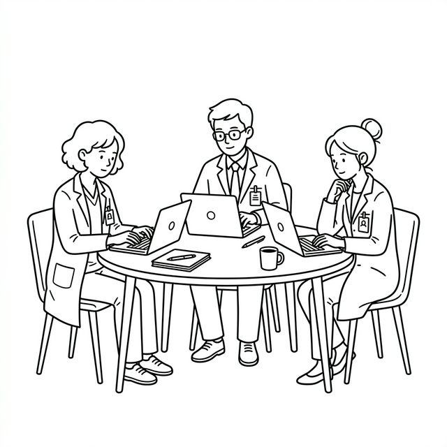 Doctors at table